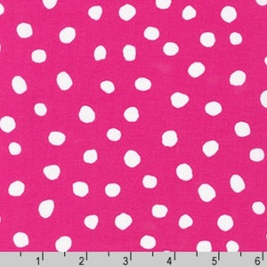 Bright Pink Abstract Dots Fabric (Large) - 100 % COTTON Quilting Fabric - Dot and Stripe Delight Collection by Robert Kaufman,Apparel Fabric