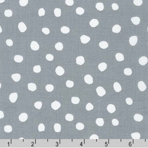 Grey Abstract Dots (Large) - 100 % COTTON Fabric - Dot and Stripe Delight Collection by Robert Kaufman, Quilting Fabric and Apparel Fabric