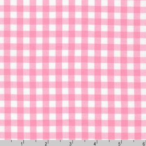 Pink Gingham Picnic Blanket Fabric Buffalo Checker in Pink by