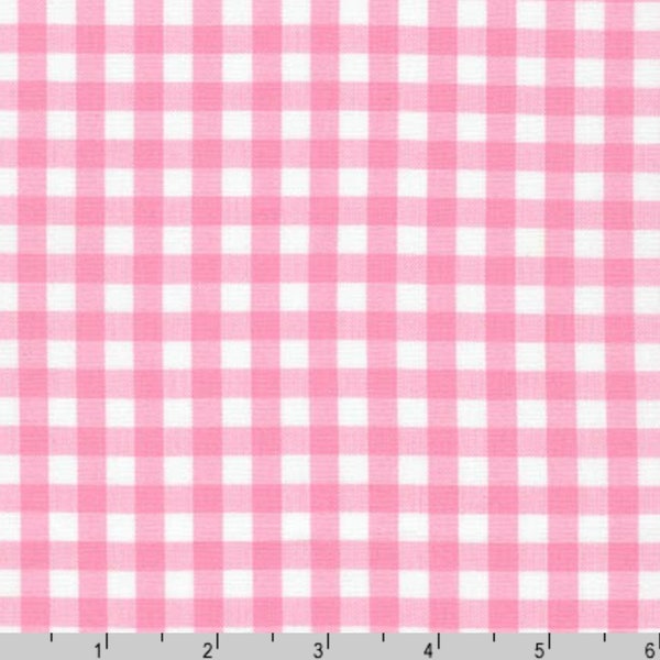 Candy Pink 1/4" Gingham Fabric - Carolina Gingham from Robert Kaufman - 100% COTTON Fabric, Pink Gingham, QUILTING Fabric, Apparel Fabric