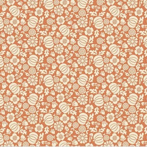 Autumn Afternoon Pumpkins Orange – Riley Blake Fall Fabric – Quilting Cotton by the Yard or Selected Length - 100% Cotton