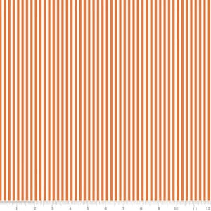 Orange White Striped Cotton Fabric - Riley Blake Quilting Apparel