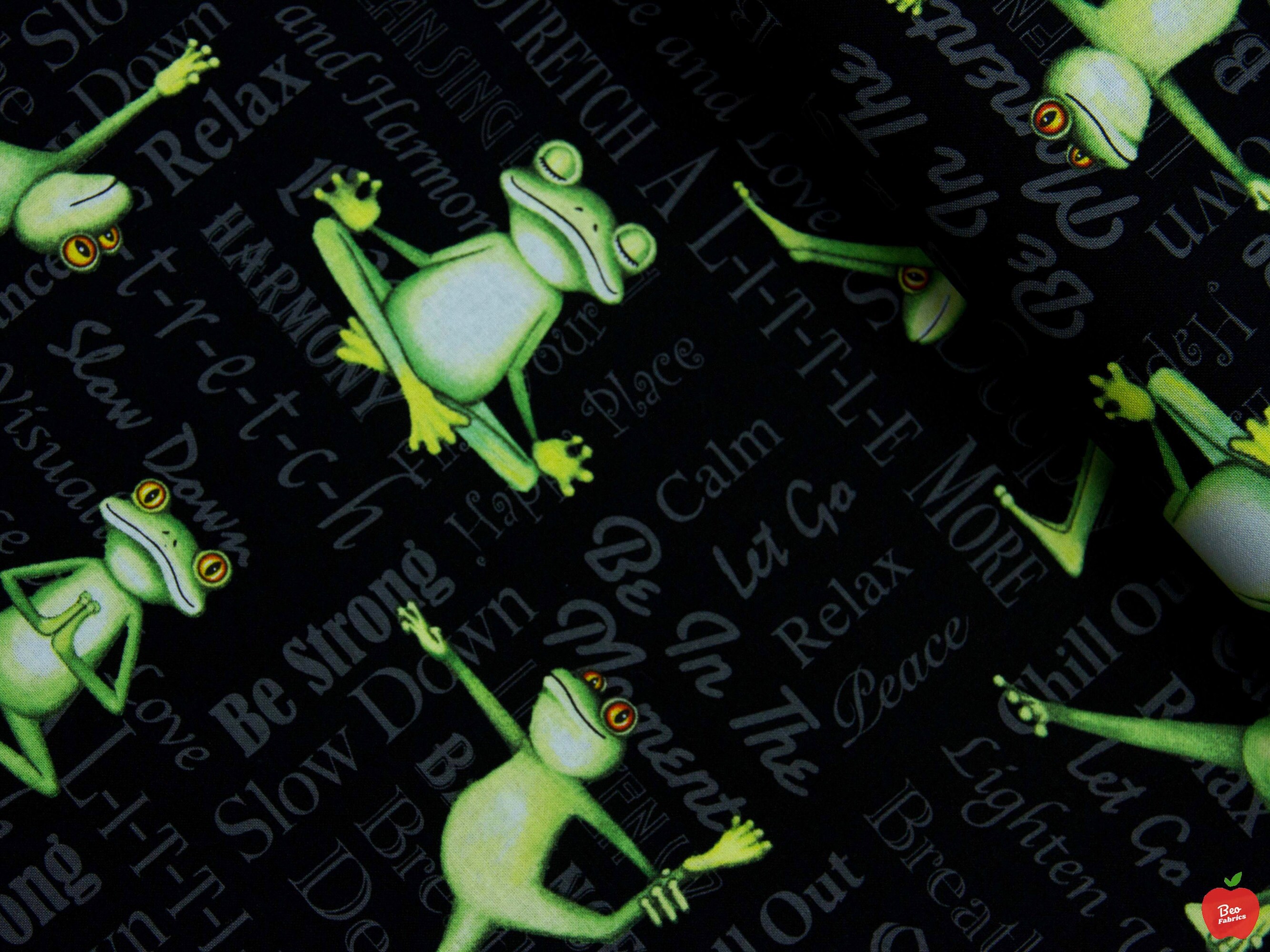 Yoga Frog Fabric 100 COTTON Fabric Quilting Fabric Etsy