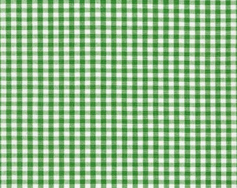 1/8" Kelly Gingham Fabric - 100% COTTON Fabric, Green Gingham, QUILTING Fabric, Apparel Fabric, Carolina Gingham from Robert Kaufman C23