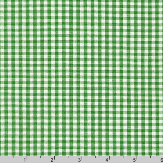 1/8" Kelly Green Carolina Gingham Fabric - 100% Cotton Quilting and Apparel