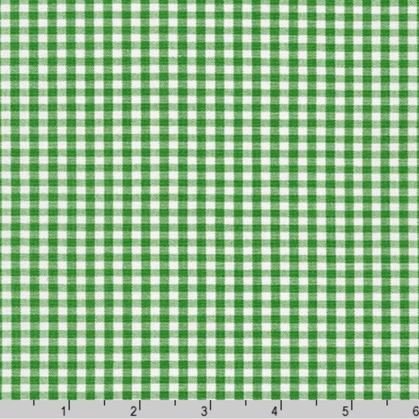 1/8" Kelly Gingham Fabric - 100% COTTON Fabric, Green Gingham, QUILTING Fabric, Apparel Fabric, Carolina Gingham from Robert Kaufman C23