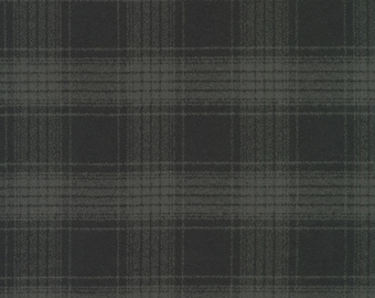 Shadow Black & Gray Plaid Flannel Fabric: Robert Kaufman Mammoth Cotton