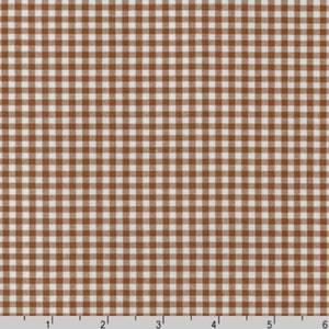 1/8 inch Chocolate Brown Gingham Fabric: Carolina Cotton for Quilting and Apparel
