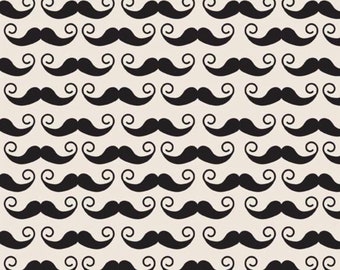 Mustache Fabric, Cotton Fabric by the Yard, Mustache Print Fabric, 100% Cotton Fabric, Quilting Fabric, Apparel Fabric, Mustache Material
