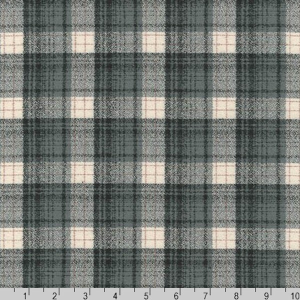 Smoke Mammoth FLANNEL Fabric - Quality COTTON Flannel Fabric, Plaid Material, Apparel Fabric and Quilt Fabric, Plaid Flannel Material