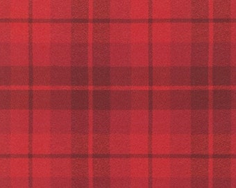 Cayenne Red Plaid Flannel Fabric - Robert Kaufman Mammoth Cotton