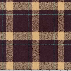 Tissu flanelle de qualité écossais marron - flanelle de mammouth de Robert Kaufman Fabrics - flanelle de coton, tissu courtepointe et tissu pour vêtements