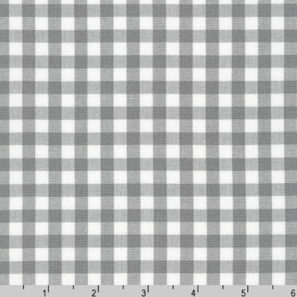 1/4" Gray Gingham Fabric - Carolina Gingham from Robert Kaufman - 100% COTTON Fabric, QUILTING Fabric, Apparel Fabric by the Yard C32