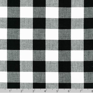 Black and White 1&#39;&#39; inch Gingham Fabric - COTTON Fabric  - Quilting Fabric, Apparel Fabric -  Carolina Gingham by Robert Kaufman C23b