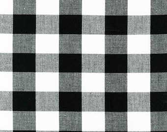 Black & White 1" Carolina Gingham Cotton Fabric  Robert Kaufman – Quilting Material