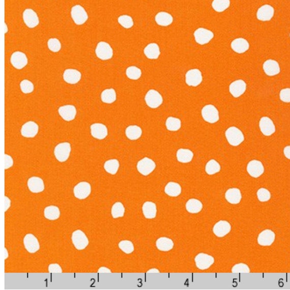 Orange Abstract Dots Fabric large 100 COTTON Quilting Etsy