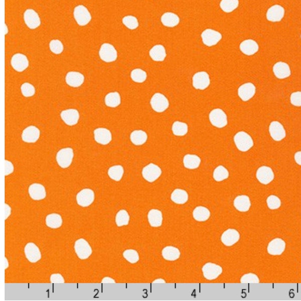 Orange Abstract Dots Fabric (Large) - 100 % COTTON Quilting Fabric - Dot and Stripe Delight Collection by Robert Kaufman,Apparel Fabric