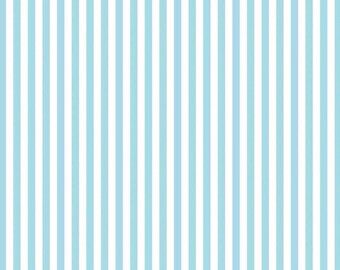 1/4" Aqua Striped Cotton Fabric: Riley Blake Quilting Apparel