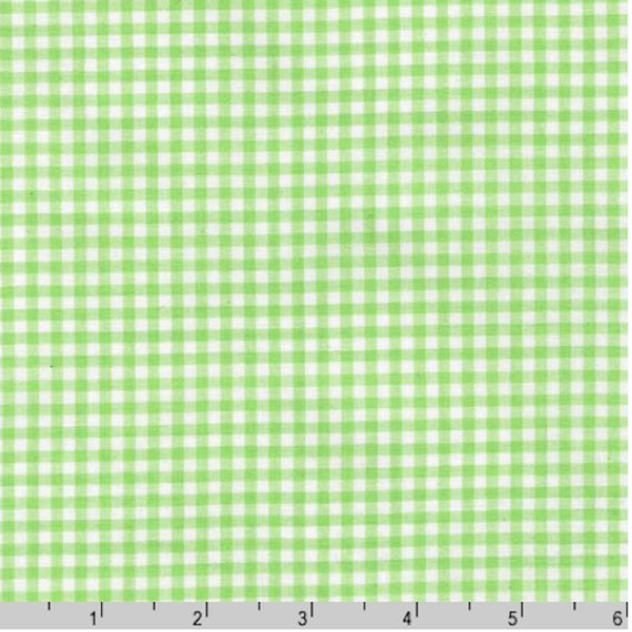 1/8 inch Sweet Pea Green Gingham Fabric - Cotton Quilting Apparel