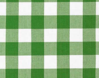 Kelly 1 inch Green Gingham Fabric - 100% Quilting COTTON Fabric, Woven Cotton- Carolina Gingham - Quality Cotton (Choose Your Cut Size) C23b