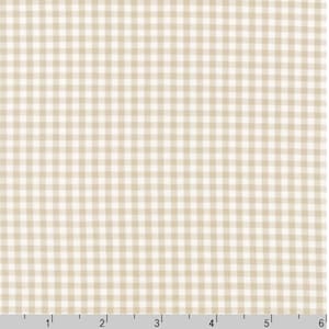 Sand 1/8" Gingham Fabric - 100% COTTON Fabric - Carolina Gingham by Robert Kaufman - Small Gingham Fabric,  (Choose Your Cut Size) C32