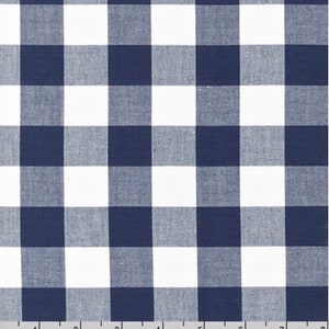 2,5 cm Marine-weißer Gingham Stoff - 100% BAUMWOLLE, Quilting Stoff, gewebte Baumwolle, Bekleidungsstoff, Carolina Gingham von Robert Kaufman C3