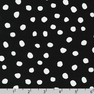 Large Black & White Abstract Dots Cotton Fabric by Robert Kaufman – Quilting Material