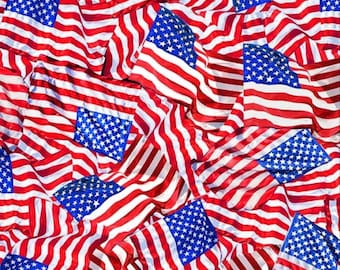 American Flag Fabric - 100% Cotton Patriotic Quilt Fabric by Michael Miller