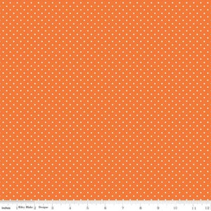Orange Swiss Dot Fabric - 100% Cotton Fabric, Small Dot Fabric, Orange Dots, Quilt Fabric - Riley Blake Fabric by the Yard or Select Length