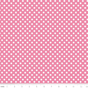 Hot Pink Dot Fabric, COTTON Fabric by the Yard, Polka Dot Fabric, Spotted Fabric, Pink and White Fabric, Apparel Fabric Shop