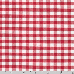 Tissu Vichy cramoisi 1/4&quot;, Vichy Carolina de Robert Kaufman - 100 % coton, tissu de courtepointe, tissu pour vêtements, carreaux rouge C32