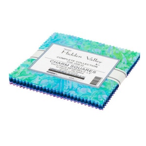 Hidden Valley by Lunn Studios - Charm Squares, Artisan Batik, Precut Fabric Squares 42&quot;-5x5&quot; Complete Collection - 100% Cotton Quilt Fabric