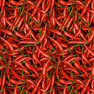 Red Hot Chili Pepper Fabric - 100% COTTON Fabric, Quality Cotton Fabric,  Quilting Fabric and Apparel Fabric -  Timeless Treasures Fabric