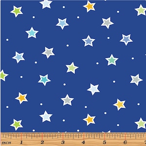 Sweet Stars Royal - 100% COTTON Fabric - Quilting Fabric, Apparel Fabric, Kanvas Studio - Cotton Quilt Fabric by the Yard or Select Length