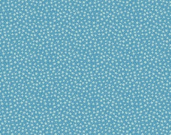 Ditsy Floral Cotton Fabric: 1930s Blue Quilt Print - Riley Blake