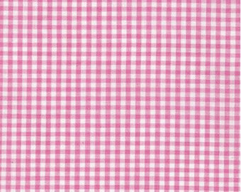 Candy Pink 1/8 Inch Gingham Fabric - 100% Cotton, Quilting Fabric and Apparel Fabric - Carolina Gingham from Robert Kaufman C6