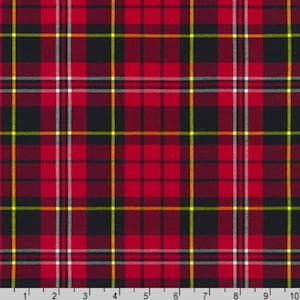 Red Plaid COTTON Fabric- House of Wales from Robert Kaufman - Twill Fabric, Apparel Fabric, Very Soft Fabric - Fabric cut by the Yard C19