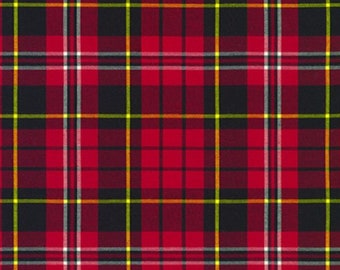 Red Plaid Cotton Fabric - House of Wales Apparel Twill