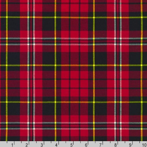 Red Plaid Cotton Fabric - House of Wales Apparel Twill