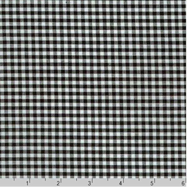 Black White 1/8" Gingham Fabric - COTTON Quilting Fabric - Checkered Fabric, Carolina Gingham by Robert Kaufman, (Choose Your Cut Size) C23b