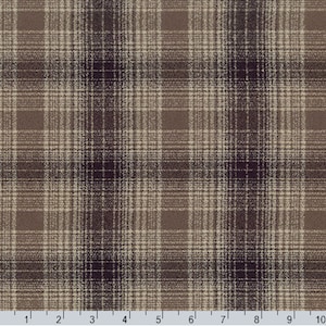Chocolate Mammoth FLANNEL Fabric - Robert Kaufman Flannel - 100% COTTON Fabric, Check Fabric, Plaid Material, Apparel Fabric, Plaid Flannel
