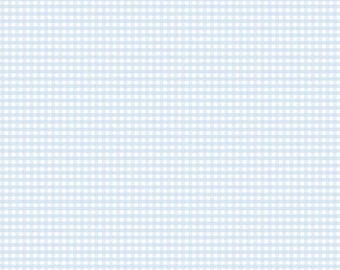 1/8" Boy Blue Gingham Fabric: Light Blue Check, 100% Cotton