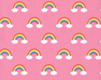 DEAL End of Bolt 23"x44" - Pink Rainbow COTTON Quilting Fabric