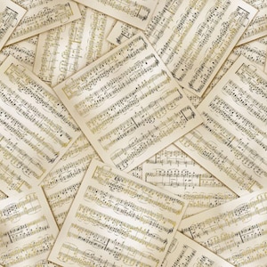 Musical Scales Cotton Fabric: Classical Music Sheets, Quilting Fabric