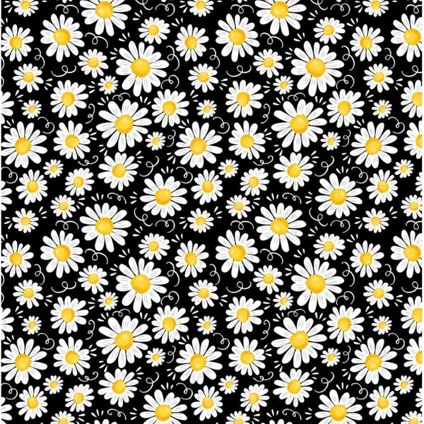 Blooming Daisies by Gail Cadden - 100% Quilting COTTON Fabric - Quilting and Apparel Fabric, Premium Cotton (Choose Your Cut Size)