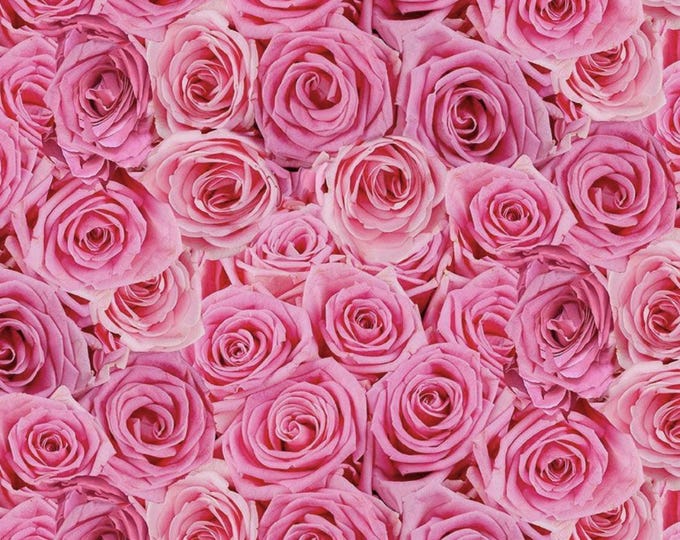 Packed Roses in Pink - 100% COTTON Fabric - Bellerose From Timeless ...
