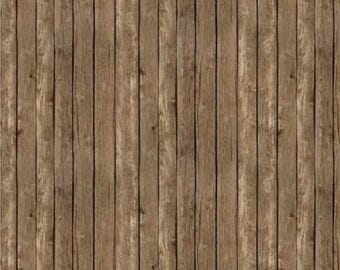 Brown Wood Grain Cotton Quilt Fabric - Landscape Medley by Elizabeth Studio - Quality Fabric - Rustic Paneling Print