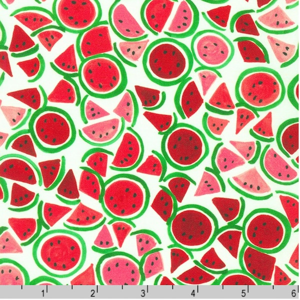 Watermelon Fabric - Small Scale Watermelons - Wishwell -Sweetness by Robert Kaufman Collection, 100% COTTON Fabric, Summer Fruit Fabric