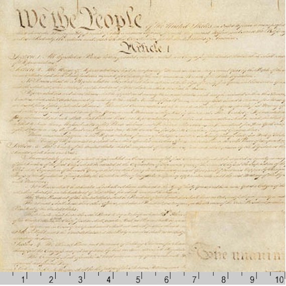 Constitution Fabric: We The People Cotton Quilting Fabric by Robert Kaufman