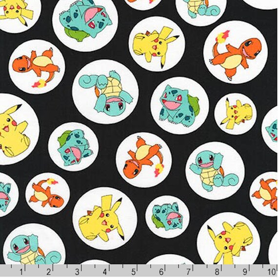 Black Pokemon Fabric van Pok mon 100 KATOEN Stof Premium Katoen stof voor quilten en kleding C22b Kies je cut size